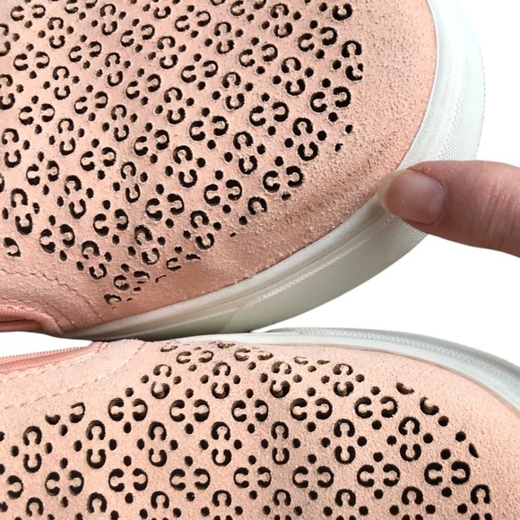Vionic Sneaker Kimmie Perforated Suede Slip On Peach Pink Size 9 - Picture 5 of 12